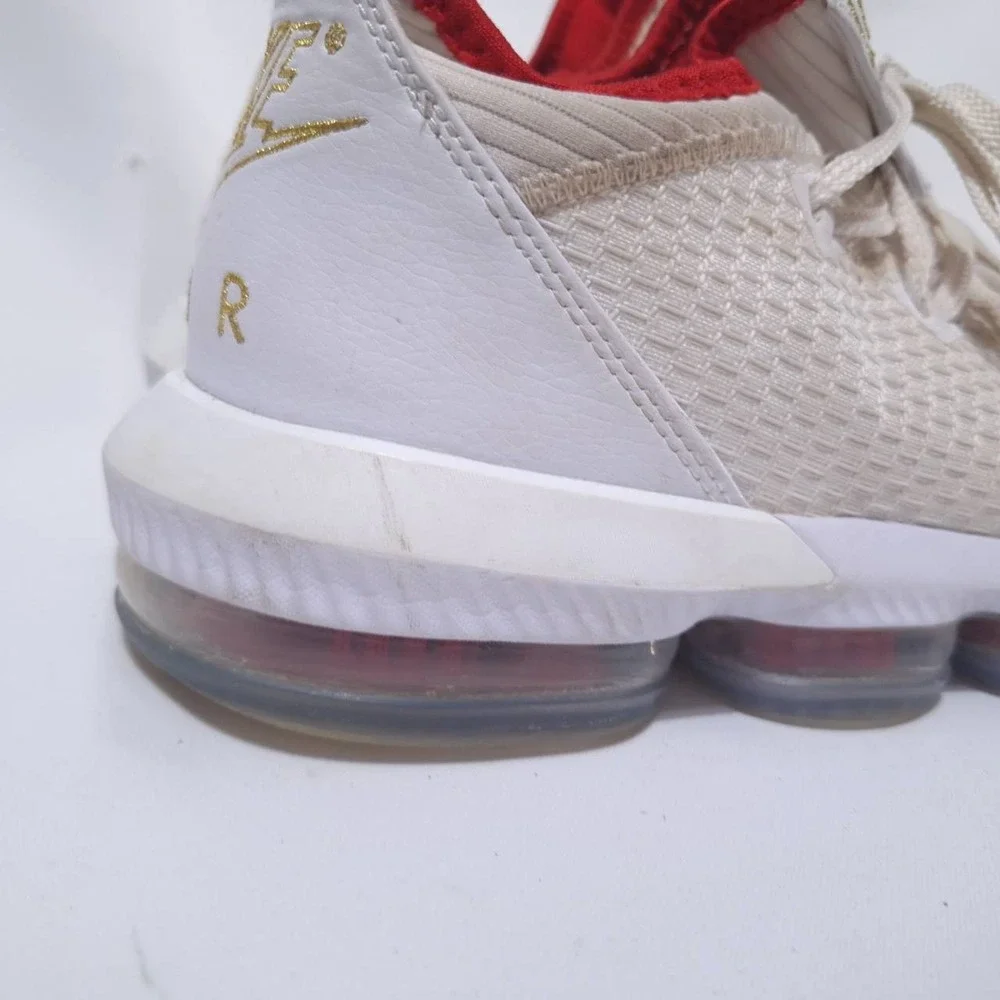 Nike LeBron 16 Draft Day Low Basketball Shoes White‎ Red Sneakers Mens 10.5
